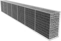 Gabion Wall with Cover Galvanized Steel 236.2x19.7x39.4 Gabion Raised Bed Gabion Cages Basket Steel Woven Gabion Net for Backyard Garden