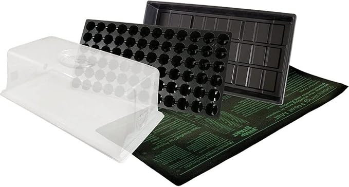 Jump Start CK64060 120V 17W Germination Hot House with Heat Mat Watertight Tray Cell Insert and 7 Humidity Dome
