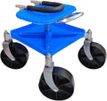 Garden Stool with Wheels Sitting Height Flexibility Galvanized Steel Pipes Rolling Garden Work Seat Swivel Gardening Stool Smooth Caster Wheels for Pruning Plant Transplanting Branch Trimming