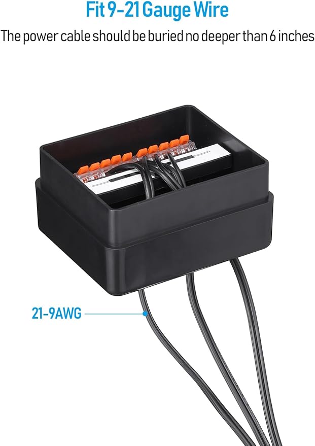 LEONLITE 10W RGB Low Voltage Landscape Lights Bundle 10-Way Junction Hub 8 Pack 12V LED Landscape Spotlights &amp 1 Pack Fit 9-21 Gauge Wire Landscape Wire Connectors
