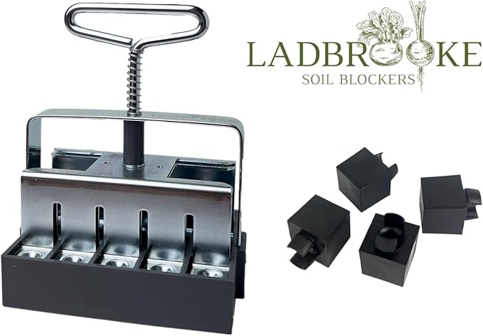 Ladbrooke Authentic Soil Block Maker - 2-Pc Set Includes Micro 20 with Cubic Inserts Made in England