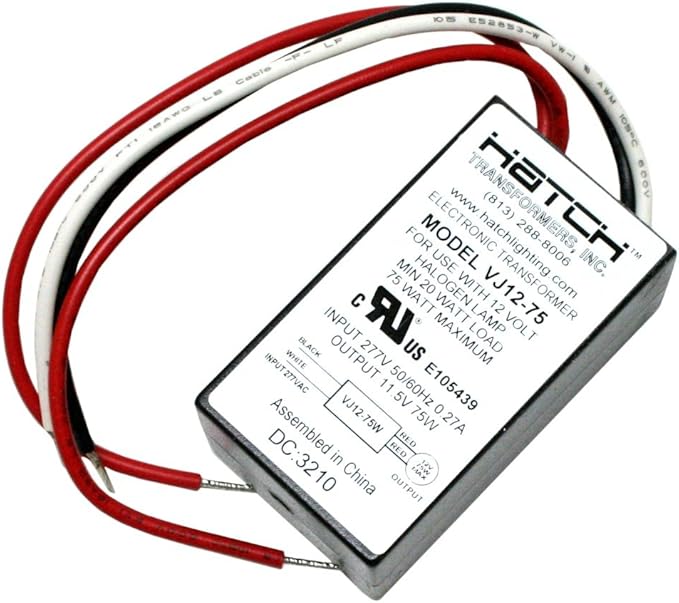 1- Hatch 01275 VJ12-75W 75 watt 277 volt Step Down Electronic Transformer Ballast