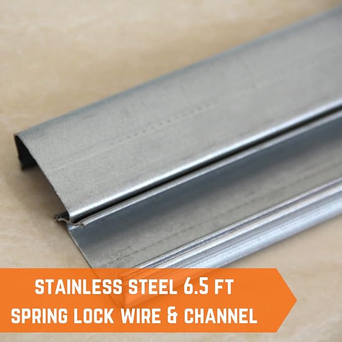 Farm Plastic Supply - Spring Wire &amp Lock Channel - (25 Pack) - Steel 6.5 ft Spring Lock Track &amp U-Channel Bundle for Greenhouse Plastic Polyethylene Film or Shade Cloth