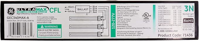 GE 71436 - GEC340MAX-A Compact Fluorescent Ballast