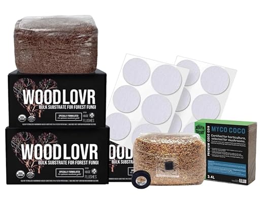 North Spore Wood Lvr &amp Max Yield Bin Monotub Refill Kit | Substrate for Wood Loving Mushroom Species | Sterilized Grain Bag | Coco Coir Substrate | for Use in Max Yield Bin Monotub
