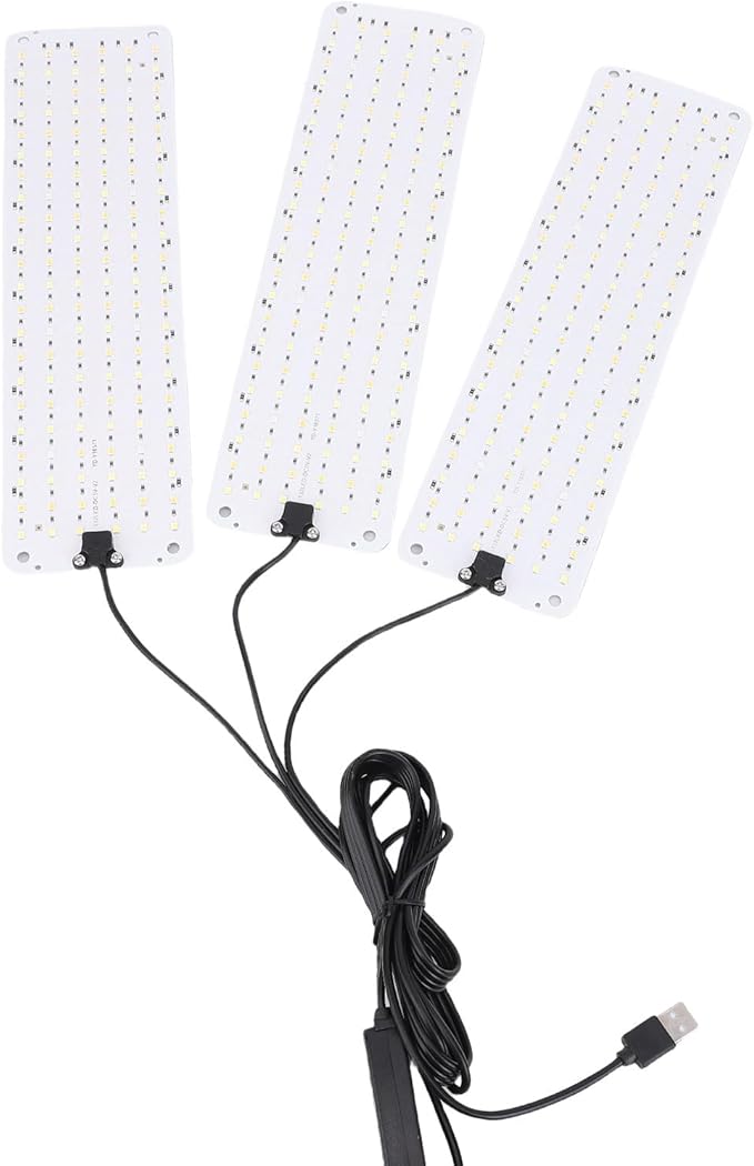 AYNEFY Succulent Seedlings High PPFD Indoor Lamps LED Grow Lights Full Spectrum Plant Growing Lamp Timer Function High PPFD Indoor Lamps Energy Saving Growth Light for Seed (3 Head)