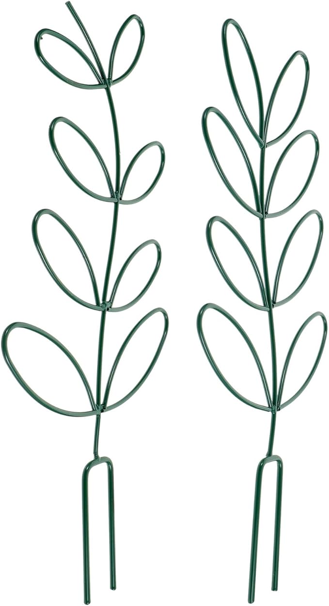POPETPOP 2pcs Metal Plant Trellis Climbing Support Rack for Garden Tomatoes Cages Green Iron Flower Climbing Frame Suitable for Indoor and Outdoor Plants