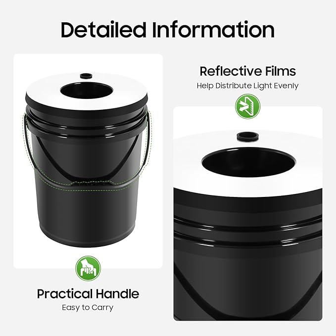 Hydroponic System 5 Gallon 6 Buckets Hydroponics Growing System Recirculating Growing Kit with Pump Air Stone and Water Leveling Device for Indoor/Outdoor Leafy Vegetables
