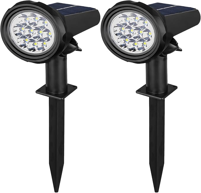 Landscape Lighting Garden Solar Spotlights Outdoor Decoration 2 Pcs Solar Projection Lights Warm White RGB Energy Efficient Easy Installation Waterproof