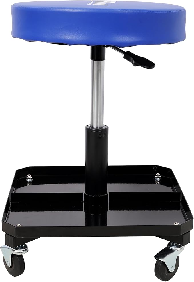 250 LBS Rolling Pneumatic Creeper GarageAdjustable Mechanic Stool with Tool Tray Storage
