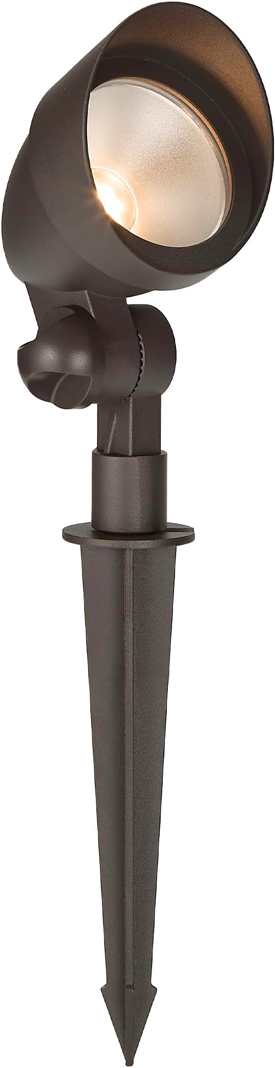 Maxxima LED Low-Voltage Landscape Light Fixture Garden Pathway Outdoor Lights 300 Lumens 3000K Warm White Hardwired Spotlight Adjustable Head for Yard 5W 12-24V AC/DC Weather Resistant Brown 2-Pack