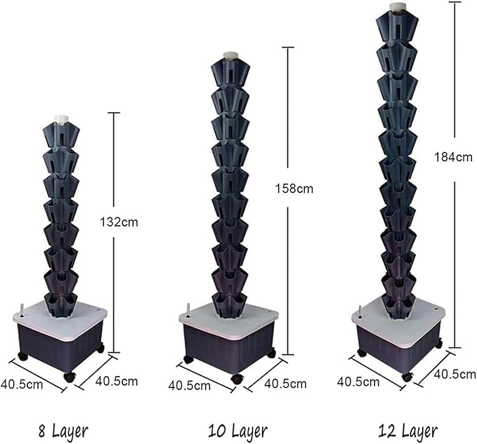 Hydroponics Growing System Tower Hydroponics Growing Tower Planter for Herbs Fruits &amp Vegetables 5 Plants Per Layer 8/10/12 Layer 0828