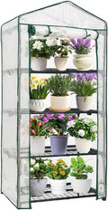 4-Tier Mini Greenhouse Green House for Flower Indoor Outdoor Portable Plant Outdoor Cage with Heavy Duty PVC Clear Cover &amp Steel FrameGreenhouse for Seed Starting MushroomVegetables