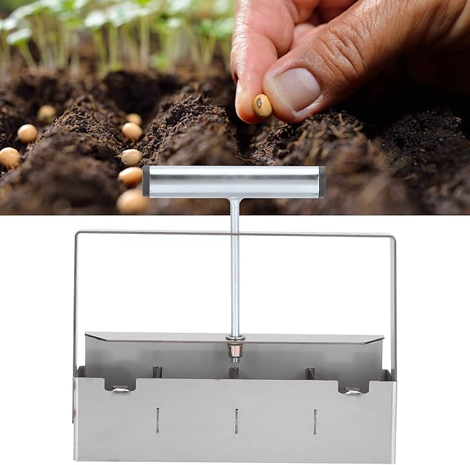 Manual Soil Block Maker - 4 Grids Soil Blocker Sool with Comfortable Handle for Seeds Starting Greenhouse Plant Growing Tool