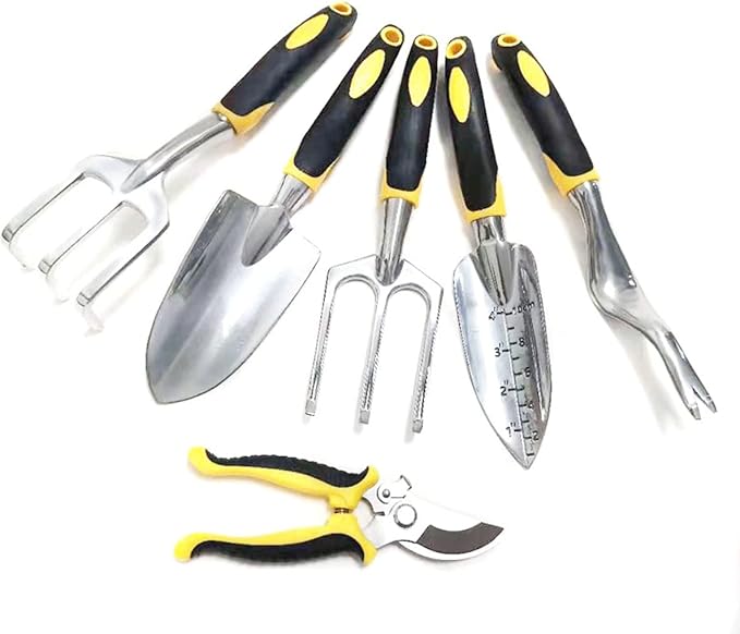 Garden Tools Set - with Storage Organizer Ergonomic Hand Digging Weeder Rake Shovel Trowel -Gift for Women and Men (Color : Green)