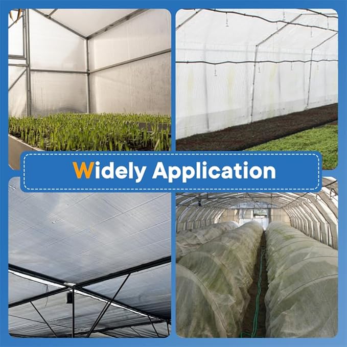 Clear Greenhouse Plastic Covering 8x10FT14 Mil Clear Waterproof Cover UV Resistant Poly Tarp with Grommets Superior Strength Film Plastic Sheeting for Canopy Farming
