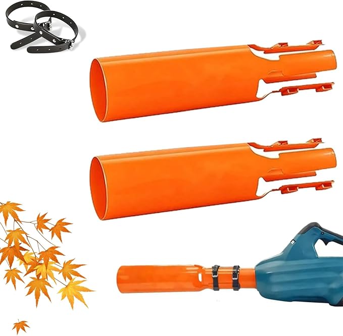 Leaf Blower Air Booster - Universal Nozzle Attachment High-Speed Airflow Accelerator for 2–4 Inch Tubes Plastic Turbo Extension Boosts Wind Power &amp Blowing Distance for Blower (2 Orange)