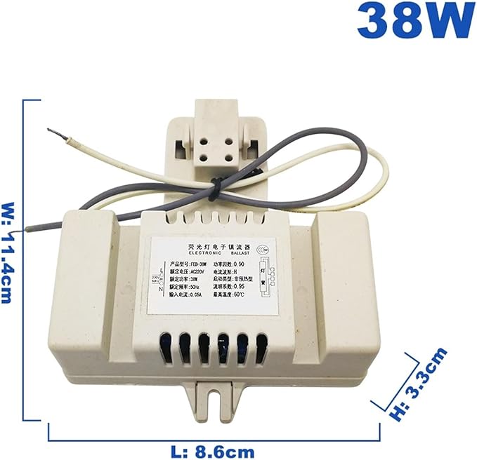 CAARLA Electronic Ballast 2D Lamp Dedicated Electronic Ballast Tube Integrated Rectifier 16W 21W 38W 55W for Four-pin Lamps(16W)