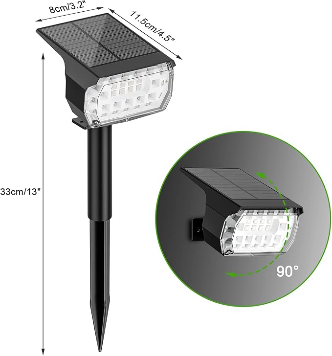 Color Changing Solar Spot Lights Outdoor 8 Pack&amp Solar Spot Lights Outdoor 8 Pack 57 LED Warm White