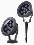 Led Beam Light - Outdoor Spotlight AC 220V Round LED Floodlight IP65 Waterproof Triple Plug-in Tree Lamp Garden Courtyard Greening Lawn Projection Tree Landscape Spotlight(RGBB-24W)