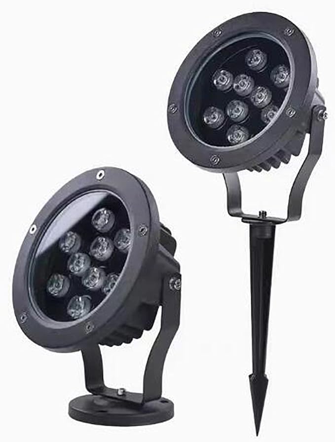 Led Beam Light - Outdoor Spotlight AC 220V Round LED Floodlight IP65 Waterproof Triple Plug-in Tree Lamp Garden Courtyard Greening Lawn Projection Tree Landscape Spotlight(RGBB-24W)