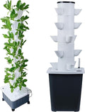 DIY Hydroponic Growing System - 15-Hole Vertical Planter Tower with Detachable Colonization Cups for Home Garden and Greenhouse Vegetables and Herbs