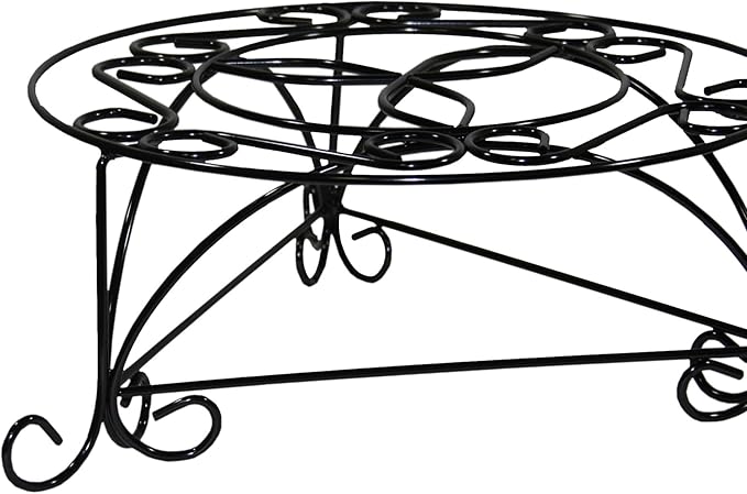 6.25 H Mosaic Metal Black Gold Plant Stand YE22
