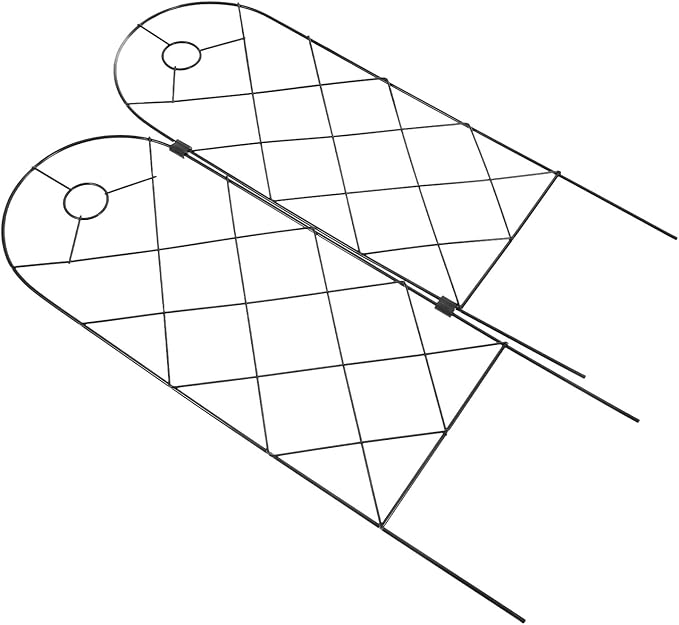 VANZACK 2pcs Iron Plant Supports Trellis for Climbing Plants Garden Vine Climbing Rack Display Stand Outdoor Vegetable Tomato Frame