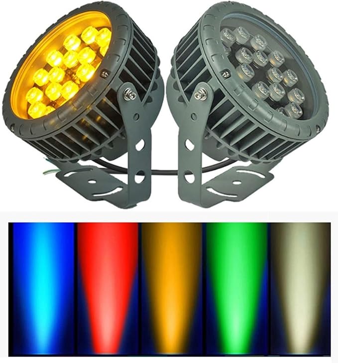 12V/24V Outdoor Spotlight - LED Landscape Light LED Flood Light IP65 Waterproof Color-Changing Tree Engineering Garden Spotlight for Yard Lawn Garden Pathway Lighting(Red36W(DC24V))