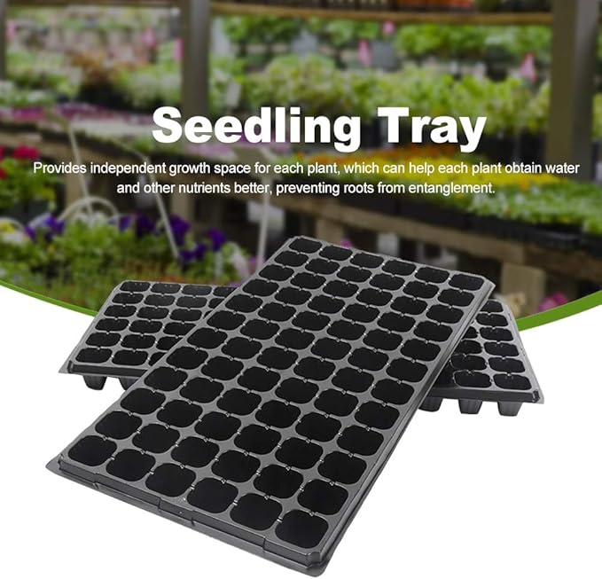 72 Cells Seedling Trays 5 Pack Gardening Germination Plastic Tray with Drain Holes Plant Grow Plug Trays for Plant Seedlings Propagation(5pcs)