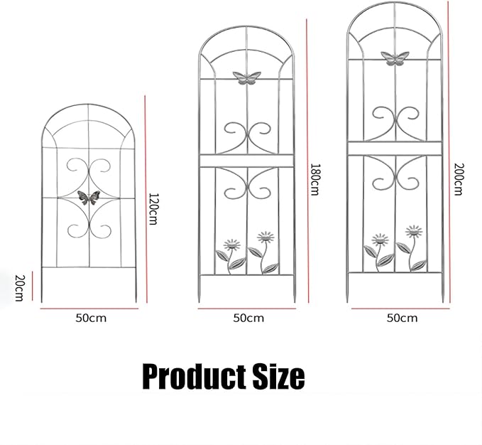 Arch Metal Garden Trellis Outdoor Stainless Steel Climbing Rack Green Climbing Flower Stand Rose Vegetable Climbing Shelf For Outdoor Use Gardens Parks Vegetable Plots(50*200cm(5 piece))