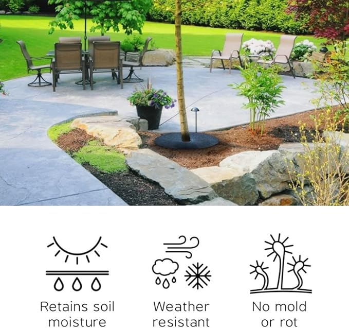10pcs Tree Protection Weed Mats for Ecological Control Cloth Mulch Ring Round Weed Barrier Plant Cover Outdoor Gardens (Color : 10 pcs 42x42x5)