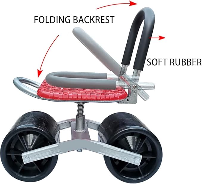Adjustable Height Garden Rolling Work Seat Swivel Weeding Bench for Outdoor Tasks 360 Degree Swivel and Wheel Gardening Seat gaoyun-1001