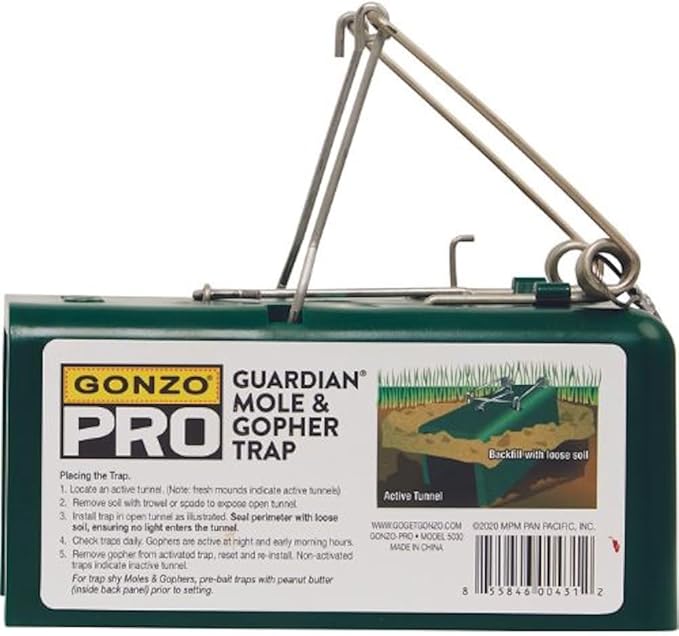 Gonzo Mole &amp Gopher Trap - Pro Guardian Durable Manual - 6 x 3 x 3 in - ABS