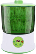 Bean Sprouts Machine Seed Sprouter Kits LED Display Time Intelligent Automatic Bean Sprouts Maker 2 Layers Function Large Capacity Seed Grow Also for Radish Alfalfa Wheatgrass Broccoli Sprouts