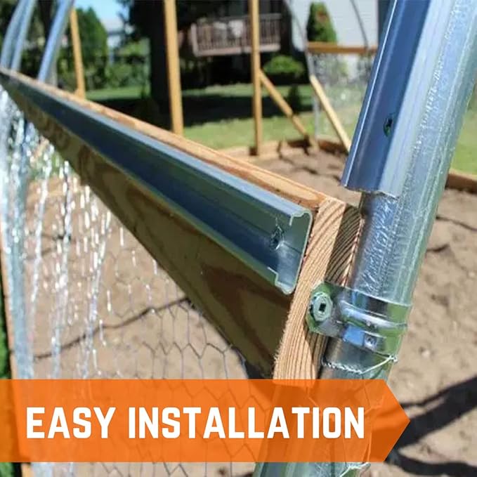 Farm Plastic Supply - Spring Wire &amp Lock Channel - (25 Pack) - Steel 6.5 ft Spring Lock Track &amp U-Channel Bundle for Greenhouse Plastic Polyethylene Film or Shade Cloth