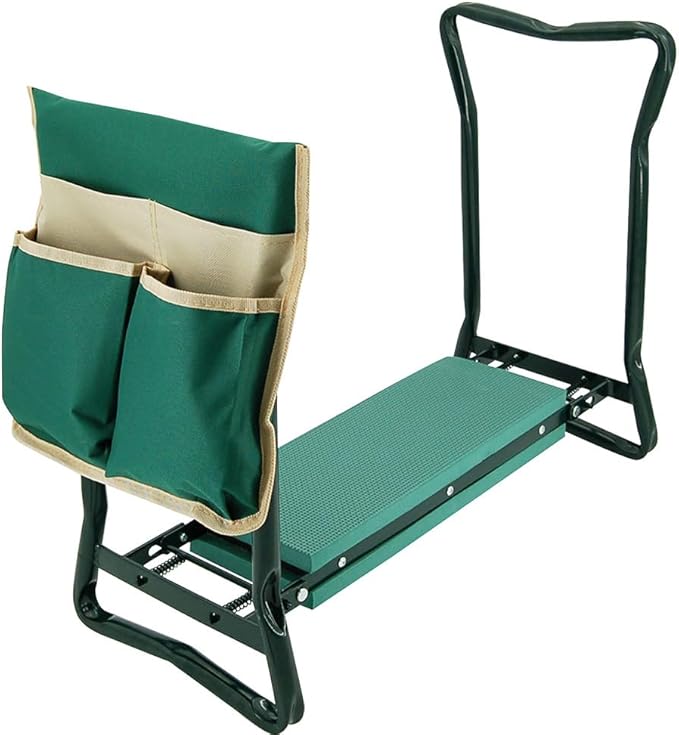 Garden Kneeler and Bench with Tool Pouch