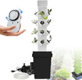 Hydroponic Tower for Garden Pot of 12/16/20/24 Holes Hydroponic Culture Moisturizing Pump + Timer + Adapter for Herbal Network Pots