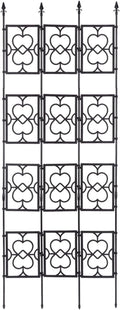 Garden Trellis For Climbing Plants Rustproof Lattice Fence Panels PE Plastic Coated Steel Pipe + PP Grid Foldable Flower Trellis For Potted Plants Easy To Install(Size:90x220cm(35.4x86.6in))