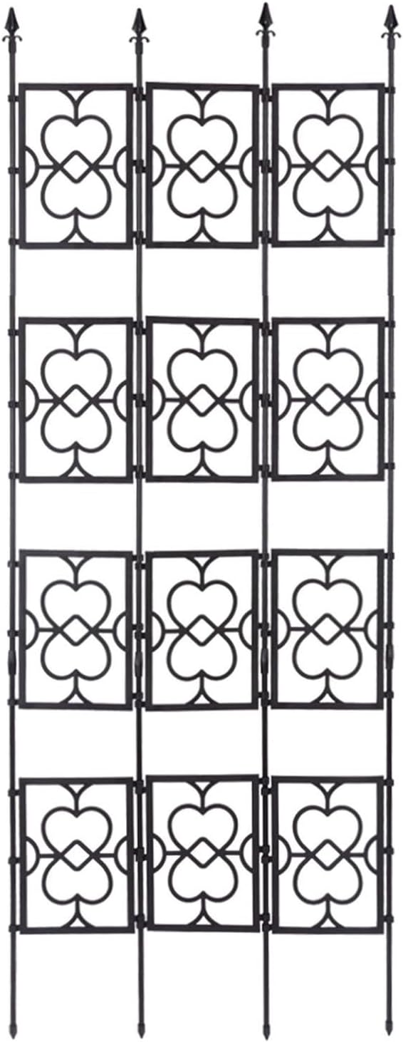Garden Trellis For Climbing Plants Rustproof Lattice Fence Panels PE Plastic Coated Steel Pipe + PP Grid Foldable Flower Trellis For Potted Plants Easy To Install(Size:90x220cm(35.4x86.6in))