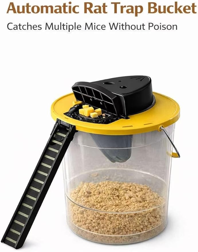 Mouse Trap 2-Pack Flip Bucket with Lid Automatic Reset Outdoor Mouse Catcher Reusable Trap for Rats &amp Mice