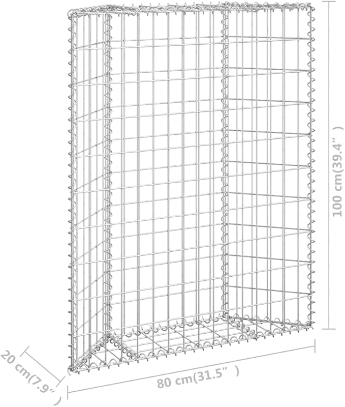 Trapezium Gabion Raised Bed Galvanized Steel 31.5x7.9x39.4