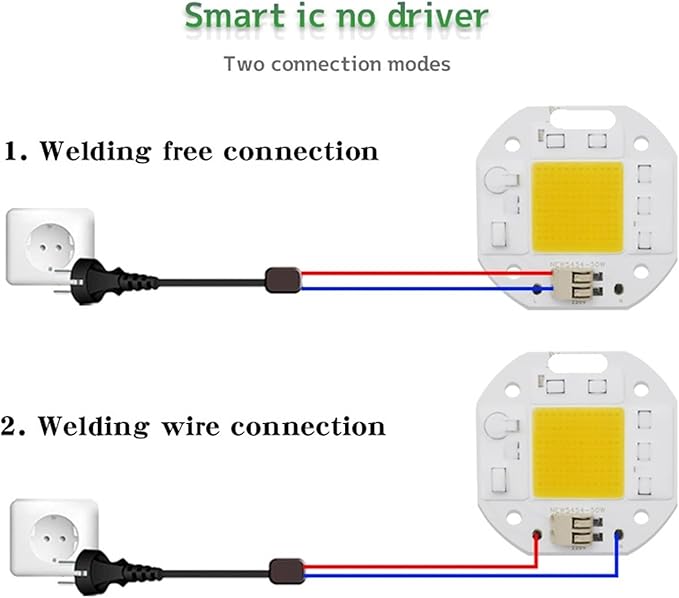 3PCS No Welding Free AC 220V 50W LED COB Chip Diode Driverless DOB Module 5454 Lamp Beads for Plant Grow Light Floodlight Spotlight(Cold White220V 20W)