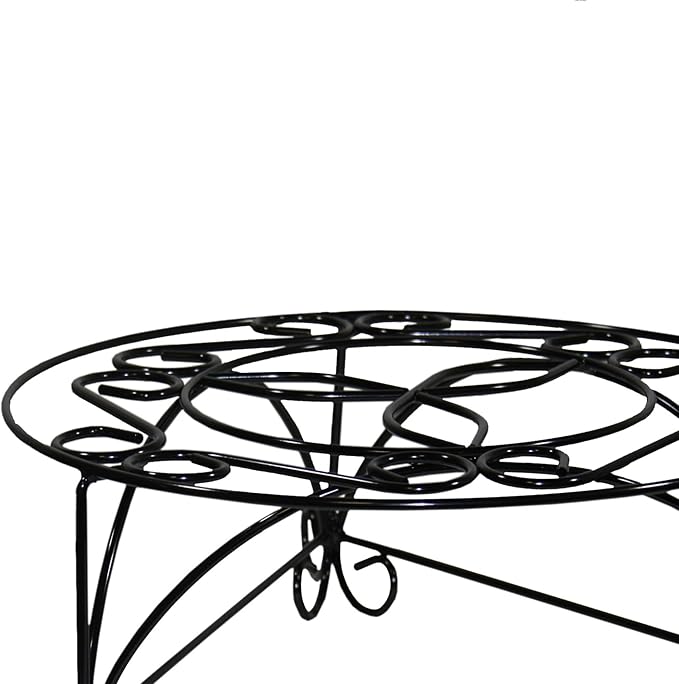6.25 H Mosaic Metal Black Gold Plant Stand YE22