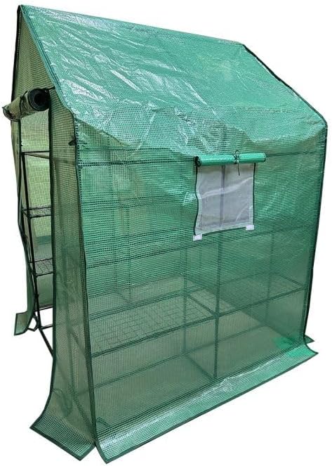 Garden Winds Custom Fit Replacement Cover Compatible with The Ohuhu Y21-80401-13 4.8' x 4.8' Portable Walk in Instant Pop Up Greenhouse Zipper Entry Door Mesh Side Windows - PE Fabric - Green