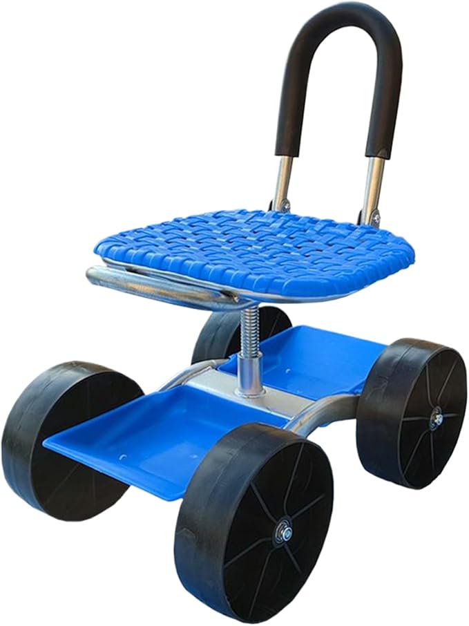 Rolling Garden Cart - Adjustable Cart Wheels Planting Tool Tray 360 Swivel Gardening Seat Outdoor Plantings Gear | Planting Weeding Gardenings Lawn for Outdoor Weeding Gardening Lawn