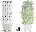 Vertical Hydroponic Grow Tower Aeroponic Tower for Herbs Fruits and Vegetables with Movable Water Tank Hydrating Pump Timer Adapter(Large)