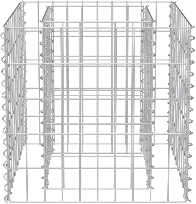 Gabion Planter Raised Bed Outdoor Garden Galvanized Steel Wire Mesh Grid Stone Wall Flower Raised Bed for Vegetables Flowers Plants 19.7 x 19.7 x 19.7