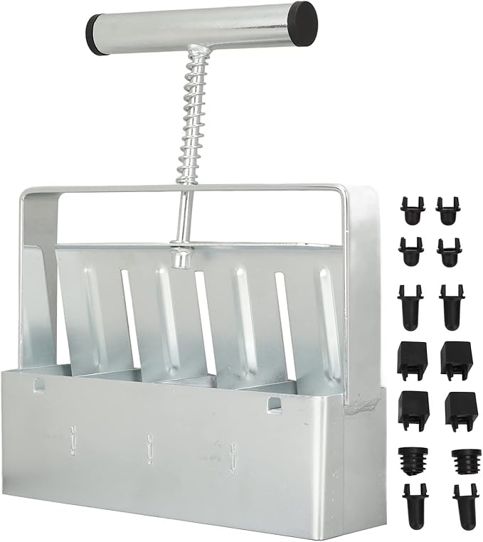 Jiawu Soil Block Maker 4 Soil Blocker with Handle Micro 2 inch Manual Quad Soil Blocker Set Garden Soil Blocking Tool for Seed Stater Tray No Transplant Shock for Grow Seedling