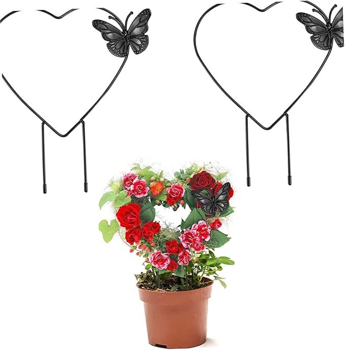 Happyyami 8 Pcs Garden Trellis Plant Climbing Frame Tomato Plant Indoor Plant Shelf Indoor Garden House Plants Indoors Live Potted Plants Climbing Holder Plant Climbing Rack Heart-Shaped